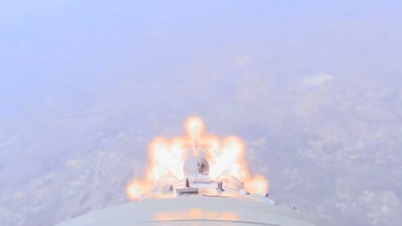 «Роскосмос» показал видео аварии «Союза-ФГ» с бортовых камер ракеты